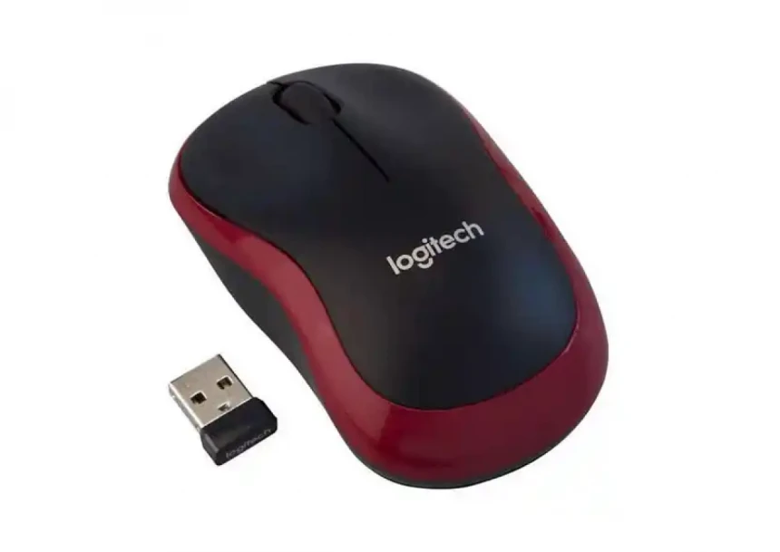 Bežični miš Logitech M185 1000dpi, crveni  optički