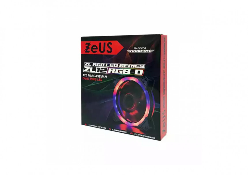 Case Cooler 120x120 ZEUS Dual Ring RGB fan