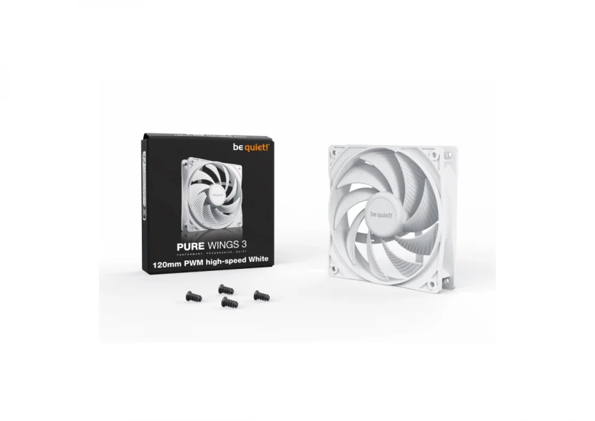 Case Cooler Be quiet Pure Wings 3 120mm PWM high-speed BL111 White