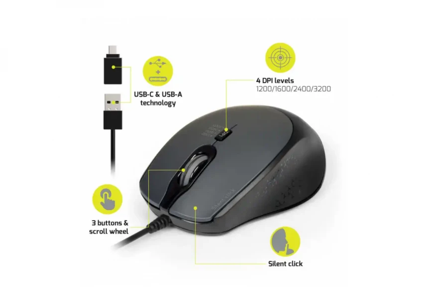 Miš Port Designs Office Pro Silent crni