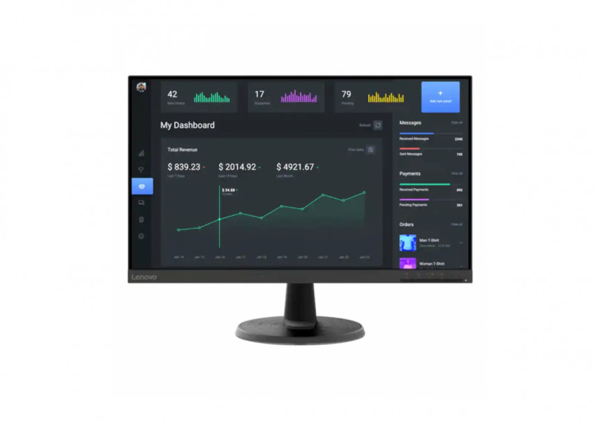 Monitor 23.8 Lenovo D24-45 67A4KAC6EU 1920x1080/Full HD/VA/75Hz/4ms/VGA/HDMI