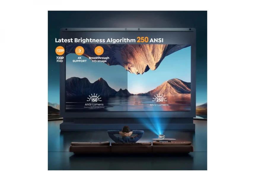 Projektor Zeus Z-SAW HD 1280x720/LED LCD/5500LUM(230ANSI)/DuaWiFi/mirac/BT/HDMI/USB/AV/zvu/beli