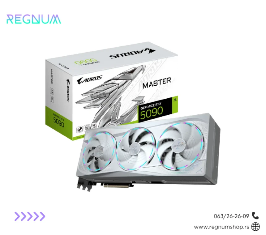 Računar Regnum Spectral Ice Render – 7950X3D / RTX 5090 / 64GB DDR5 / White Edition + Platinum PSU