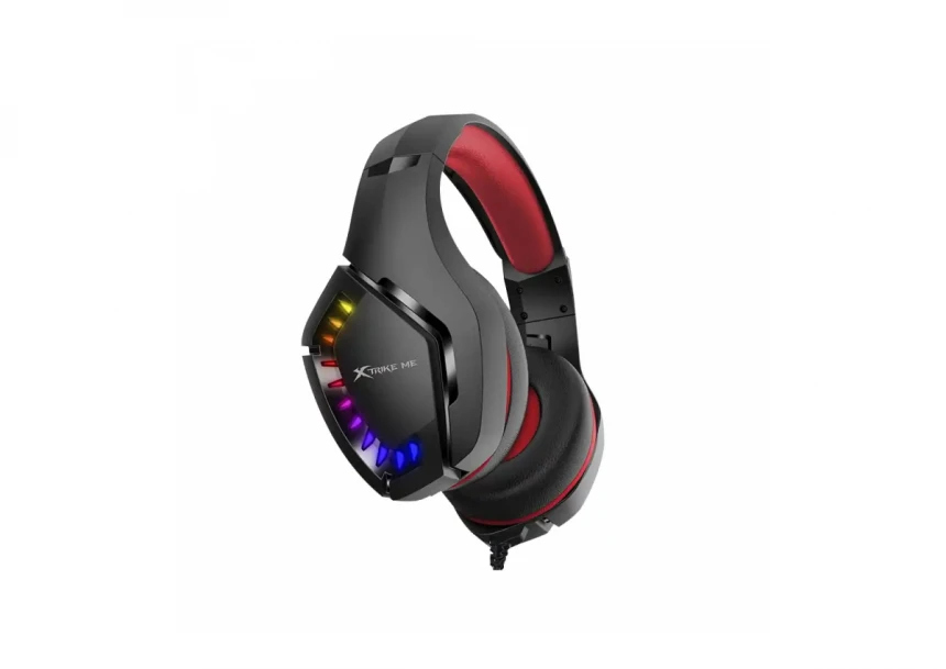 Slušalice sa mikrofonom XTRIKE GH711 crveno/crne sa RGB osvetljenjem