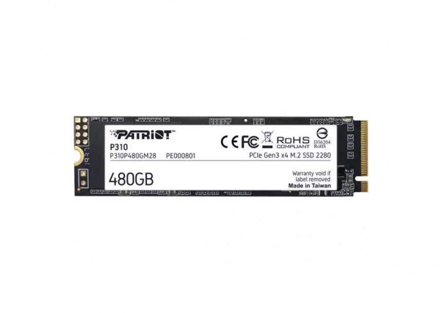 SSD M.2 NVMe 480GB Patriot P310 1700MBs/1500MBs P310P48...