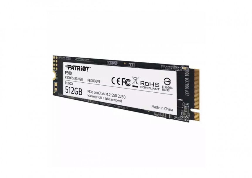 SSD M.2 NVMe 512GB Patriot P300 1700MBs/1100MBs P300P512GM28