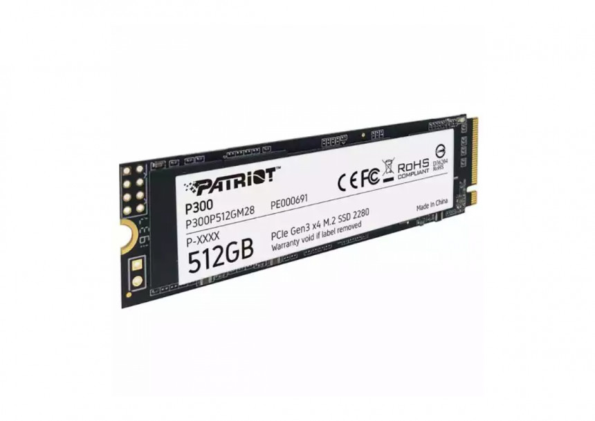 SSD M.2 NVMe 512GB Patriot P300 1700MBs/1100MBs P300P512GM28