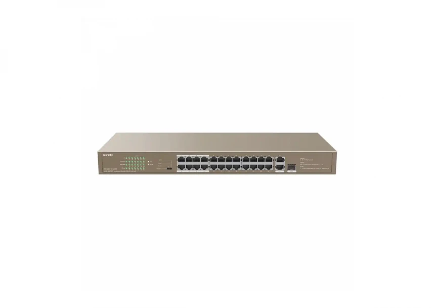 Svič 10/100 24-port PoE+2GE/1SFP Port Tenda TEF1126P-24...