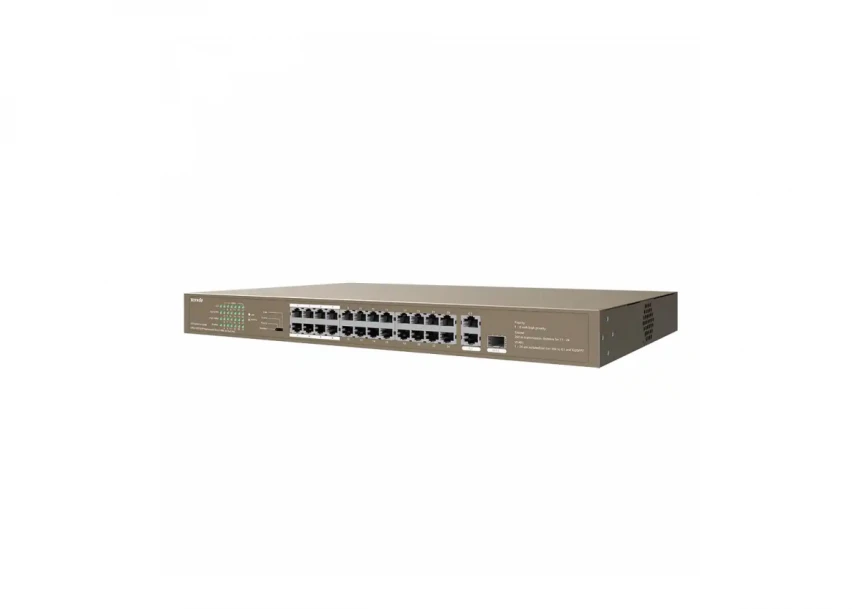 Svič 10/100 24-port PoE+2GE/1SFP Port Tenda TEF1126P-24-250W