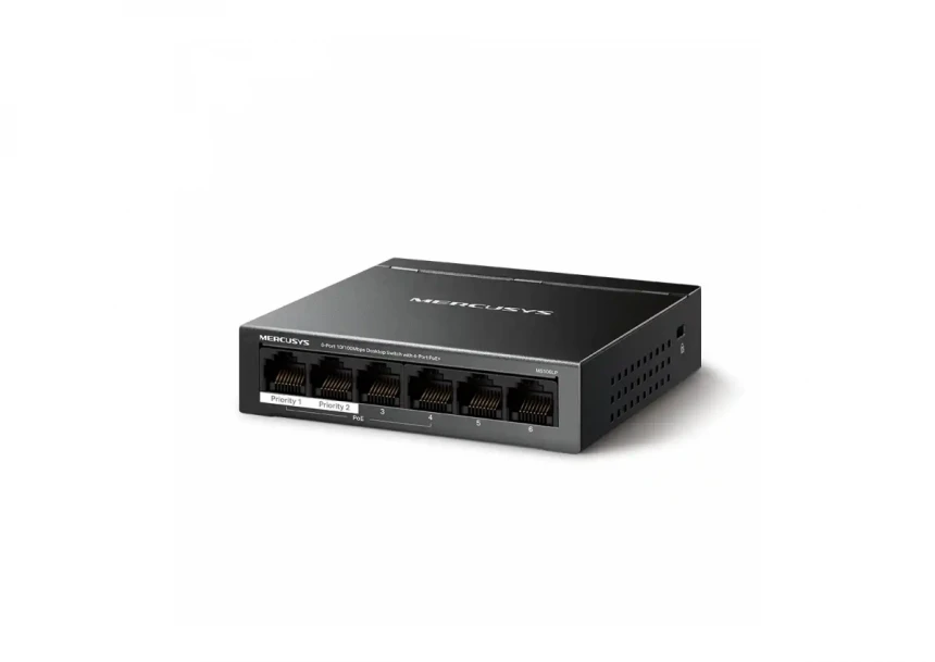 Svič 10/100 6-port Mercusys MS106LP/4-Port PoE+