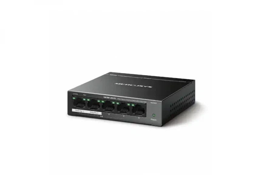 Svič 10/100/1000 5-port Mercusys MS105GP/4-Port PoE+