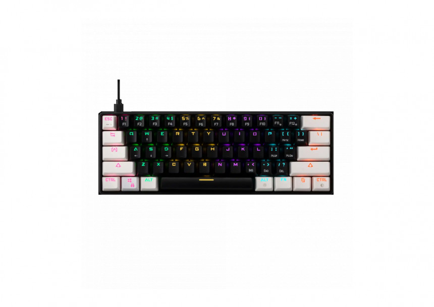 Tastatura Gamdias Aura GK2 Mehanička 60% RGB crno/bela