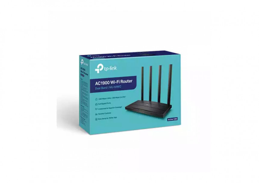Wireless Router TP-Link Archer C80 MU-MIMO Wi-Fi 5 AC1900/4x ext antena/1WAN/4LAN