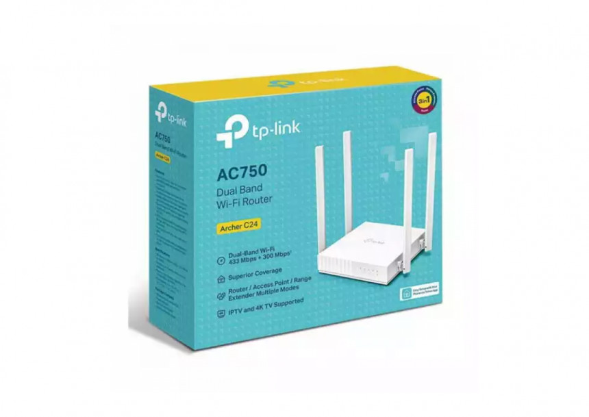 Wireless Router TP-Link Archer C24 AC750 433Mb/s/ext x ...