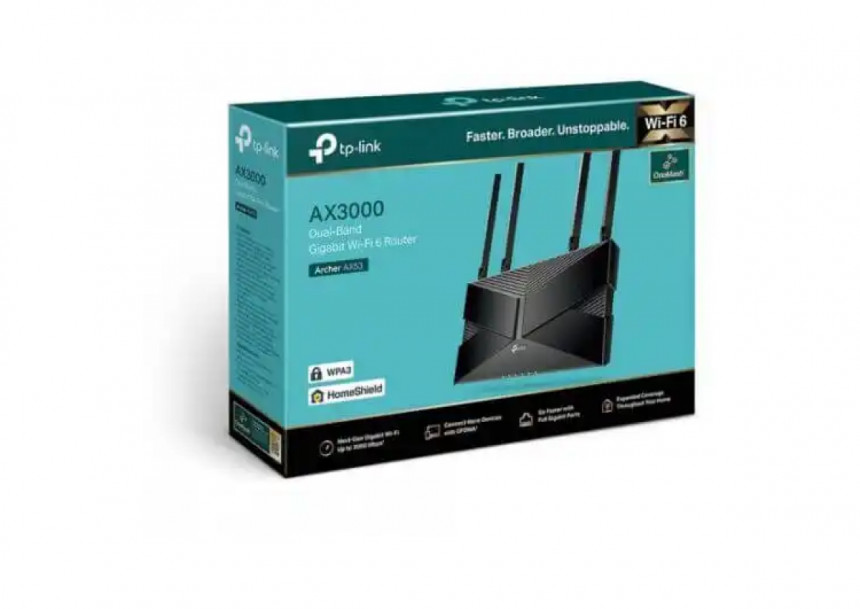 Wireless Ruter TP-Link AX53 AX3000 Wi-Fi 6 4xext antena/1WAN/4LAN