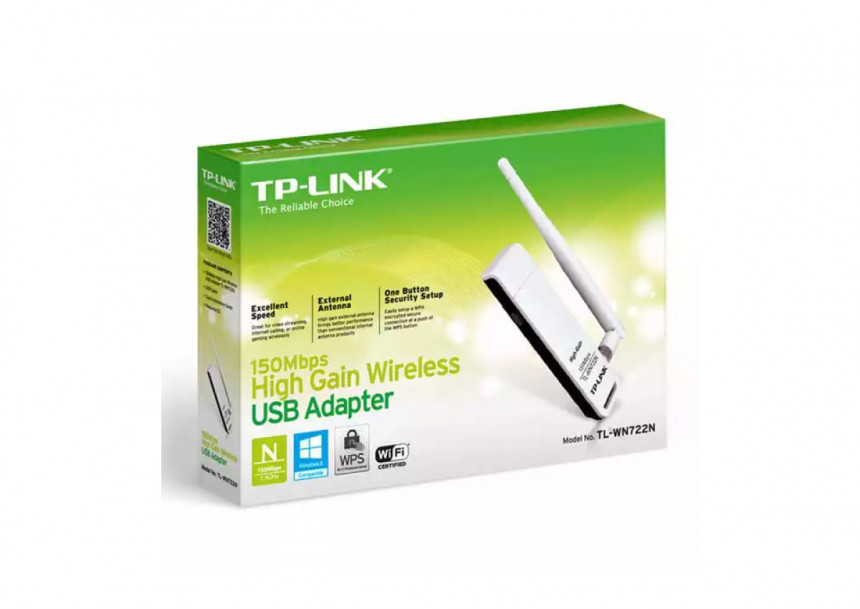 Wireless USB mrežna kartica TP-Link TL-WN722N 150Mbs-2.4GHz-100mW-4dB